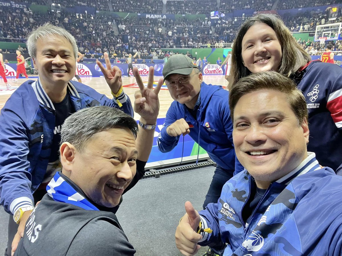 inquirerdotnet's tweet photo. LOOK: Senators wear shirts bearing "West PH Sea" and Philippine flag prints to support Gilas Pilipinas' fight against China at the Fiba World Cup 2023. Gilas dismantled China, 96-75, on Saturday, Sept. 2. | 📷: Zubiri, Go, Dela Rosa/Facebook https://t.co/g8o0Kl4SzB