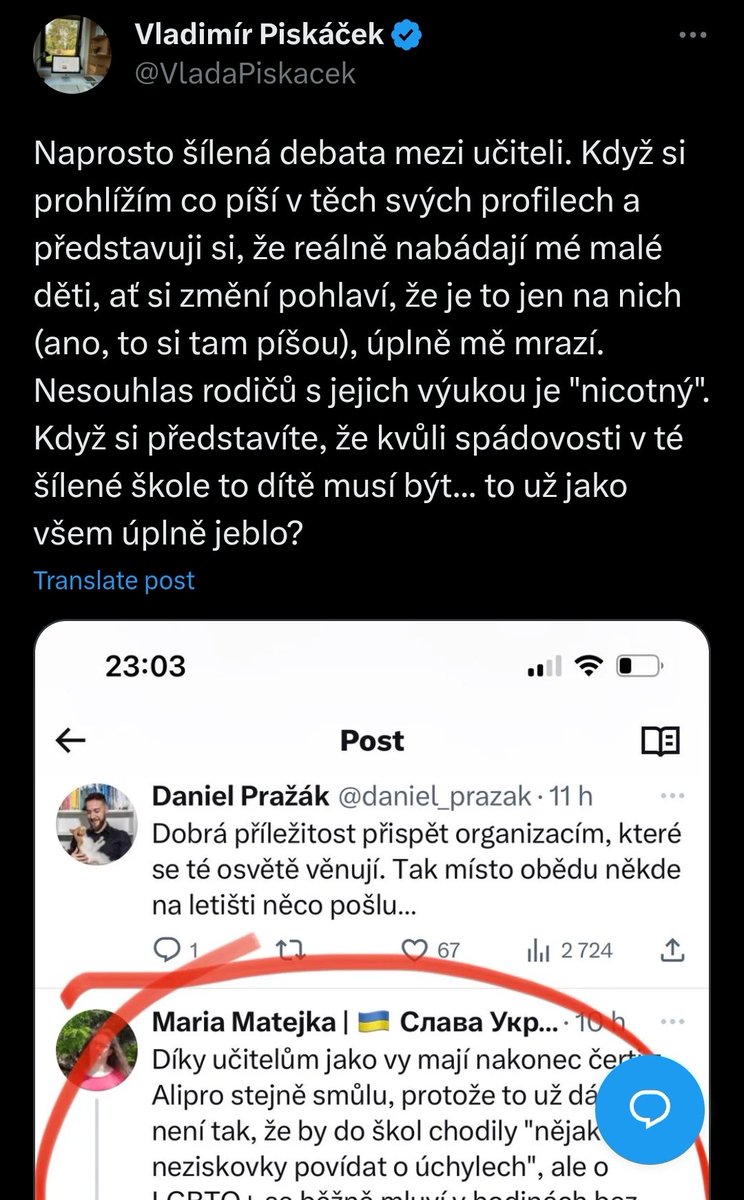cernymuz's tweet photo. Konzervativci žijou v kolektivní mentální realitě, ve který chodí neziskovky do škol měnit dětem pohlaví a řezat holčičkam prsa.
Je pořád starostí o "dezoláty", řetězový maily a dezinfo, přitom tohle není jiný a kanály jako echo jsou mainstream a Alipro je ve strukturách státu https://t.co/Bwq3qnPBgJ
