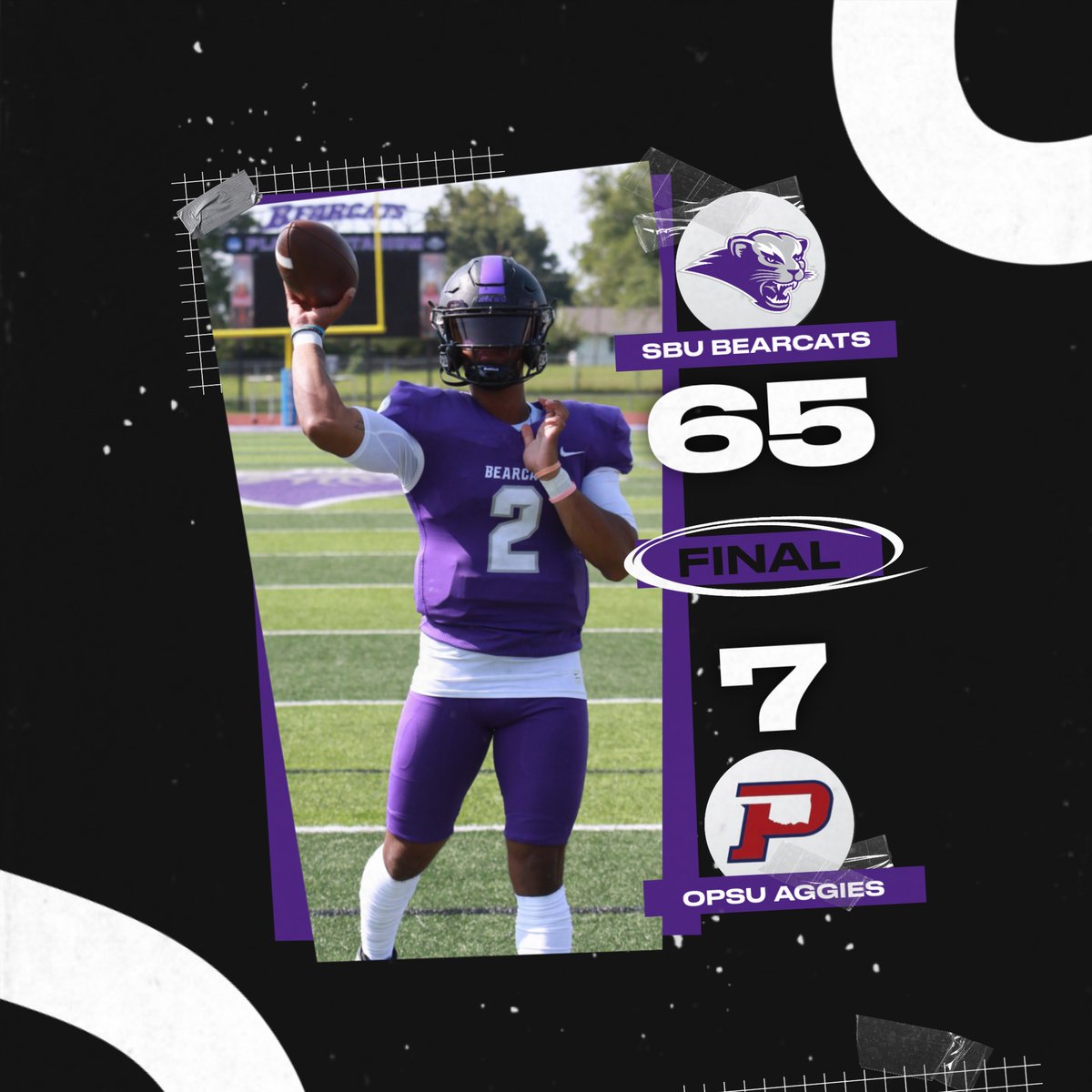 sbubearcats_fb's tweet photo. That's a dub for the good guys! Starting the season 1-0! #rollcats #bearcatstandard https://t.co/HjejeovdS6