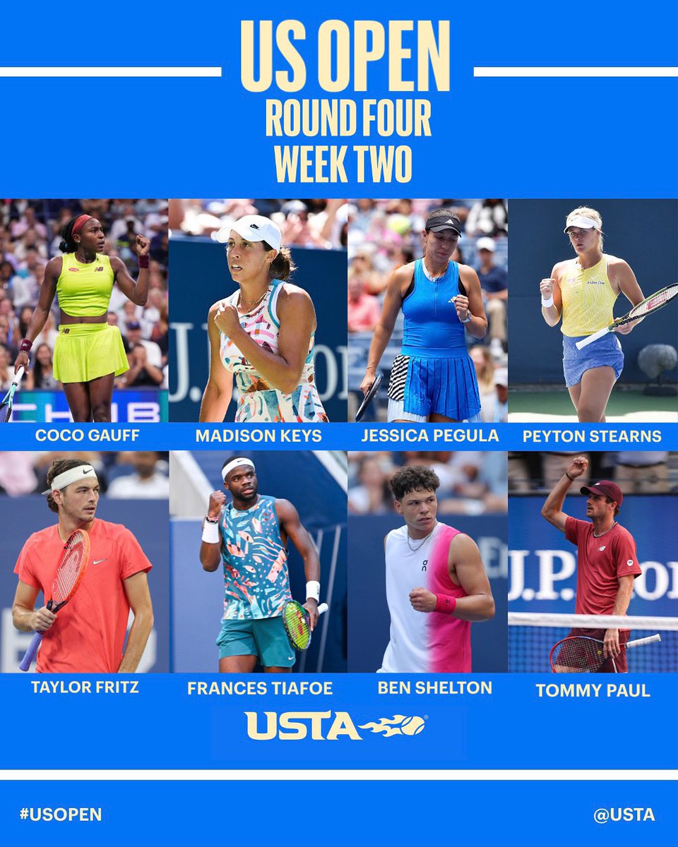 usta's tweet photo. Avengers assemble! 🦸
Eight 🇺🇸 singles player enter week two in NY https://t.co/yCOtTkuSQb