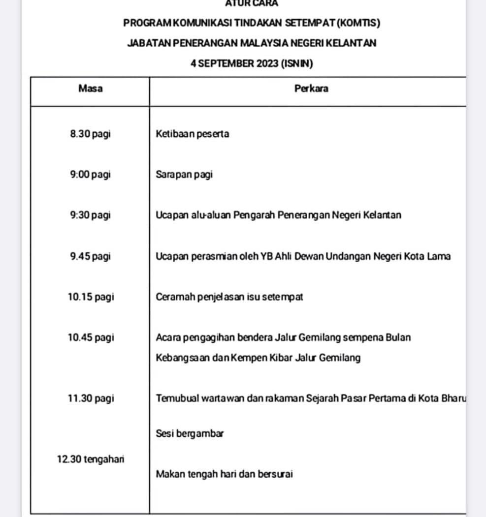 drhafidzah64's tweet photo. Kita teruskan aktiviti kita
3/9 Ahad jam 2.30 petang
4/9 Isnin jam 8.30 pagi
@ Pasar Kubang Pasu
Dipersilakan semua yang berdekatan.
#SemarakMerdeka
#TekadPerpaduanPenuhiHarapan
#komunikasitindakansetempat
#kotalamawajahbaru
#drhafidzahbekerja https://t.co/83V8pWXm7B