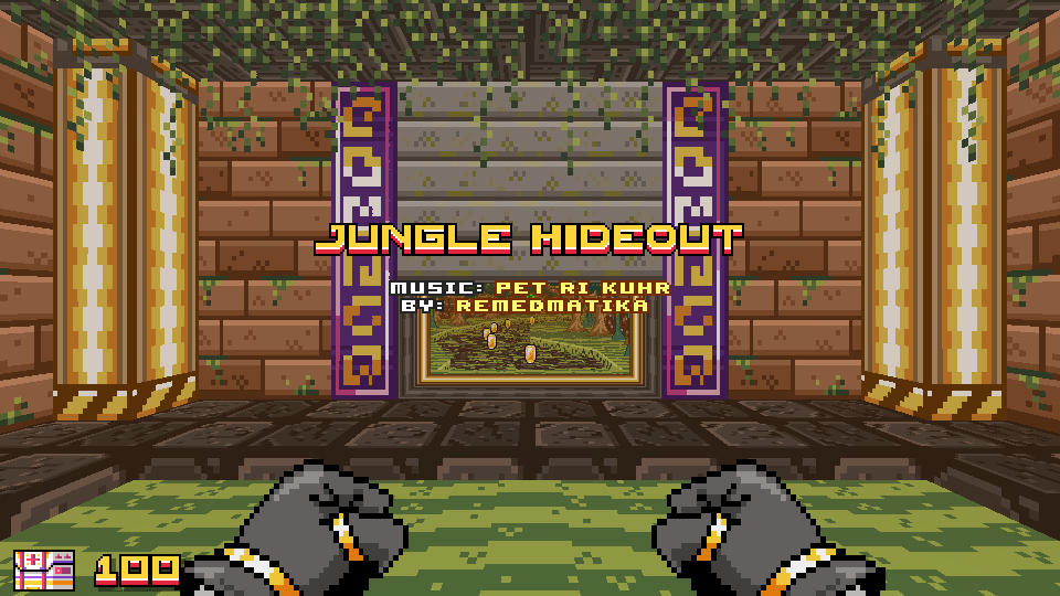 malapetakaDEV's tweet image. Now Level Title &amp;amp; BGM Title + BGM Artist will be displayed on screen every time we enter a new level.

#screenshotsaturday #GZDoom #pixelart #chiptune #gamedev #indiedev