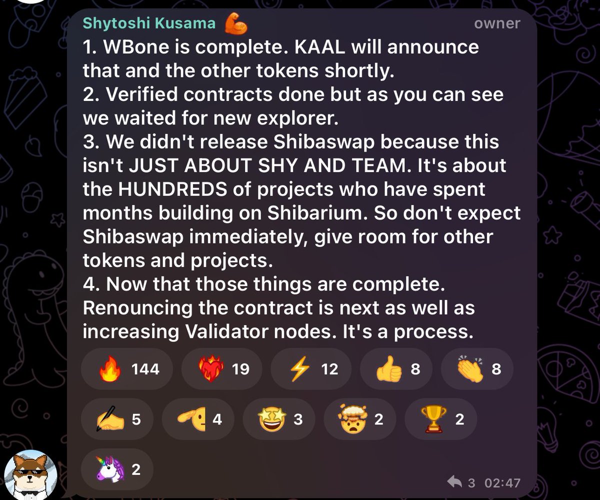 LucieSHIB's tweet photo. Update from Shytoshi. https://t.co/jWCi2tn4pJ