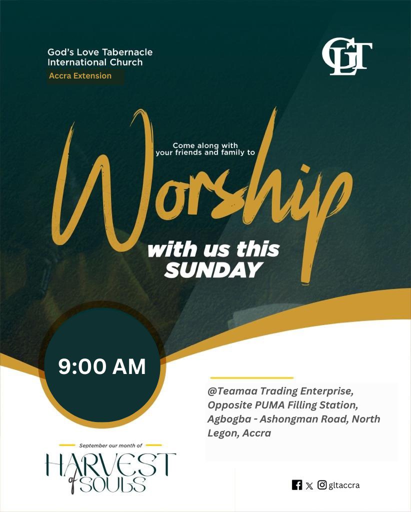 gltaccra's tweet photo. God is ready , we are ready ! Are you ready for the mighty Harvest set to be released in the month of September? Join us Live tomorrow morning by 9:00am for an avalanche of Grace ! Bring a friend 💕 https://t.co/ebcrS9kKo7