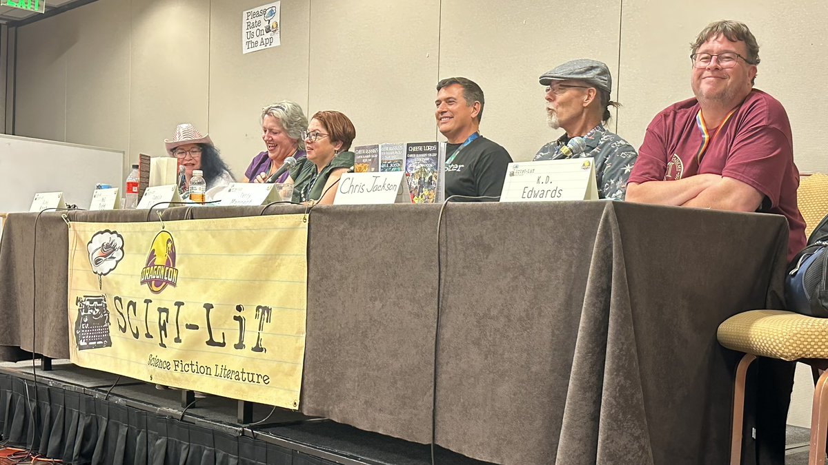 SfLiterature's tweet photo. We are all kinds of, well, it is late and this is Con. #DragonCon2023 https://t.co/5irtMmo2Qc