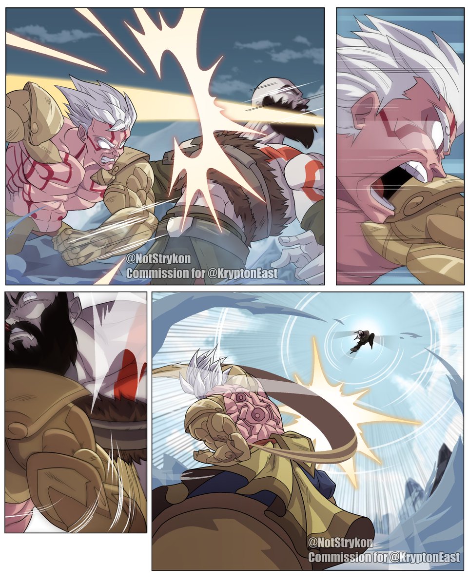 NotStrykon's tweet photo. Asura (Asura's Wrath) vs Kratos (GoW: Ragnarok) for @KryptonEast 
Brawl between two beat 'em up Demigods
#GodOfWarRagnarok #asura https://t.co/Vn3Qn00S8y