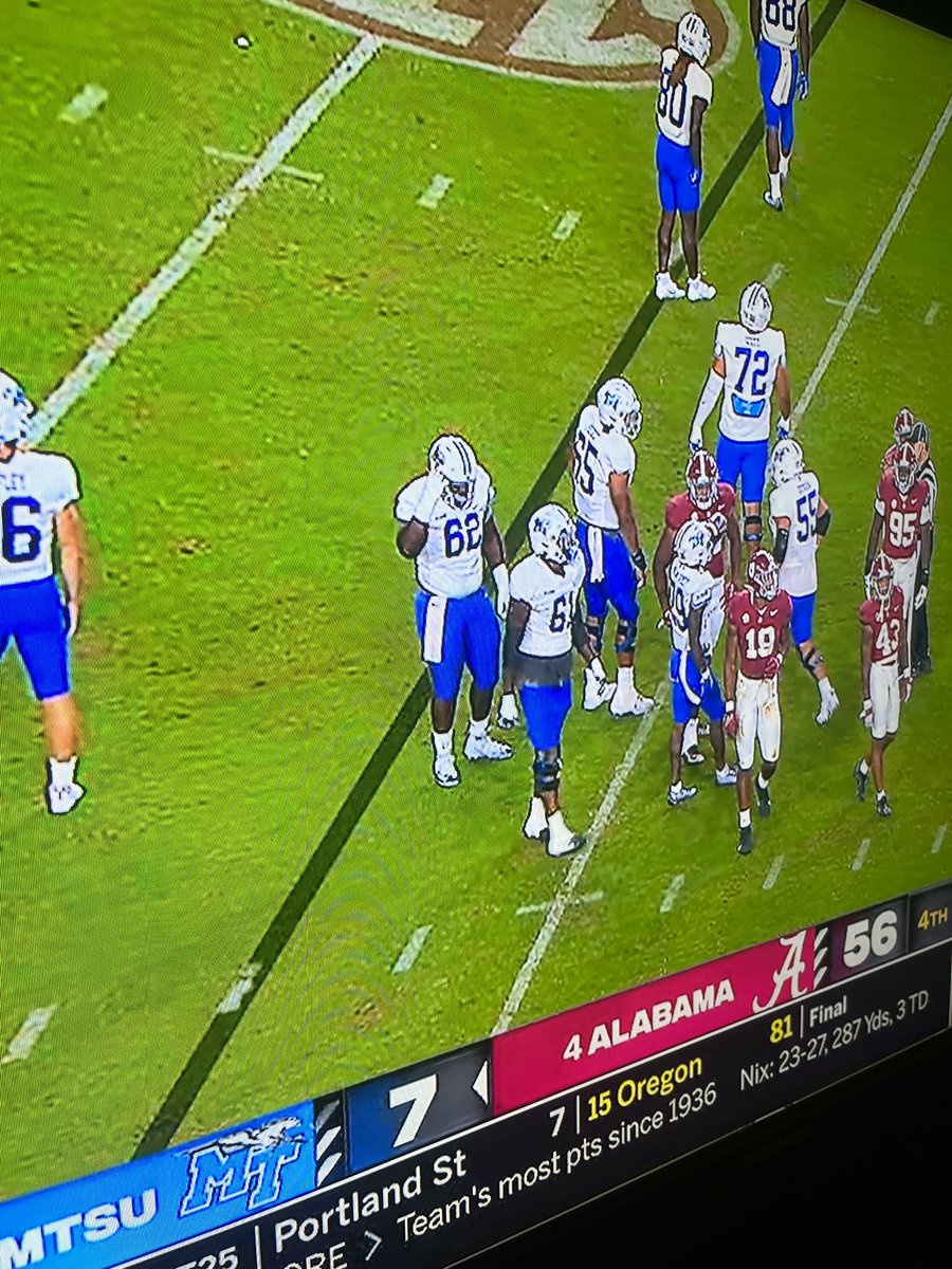 UT Football alumni <a href="/simon_wilson51/">simon wilson</a> getting some playing time v Alabama in his first game at <a href="/MT_FB/">Middle Tennessee Football</a> !

Great job Big Dog and keep doing your thing!