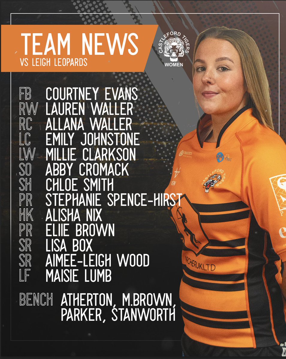 📝 Here's how the Tigresses line up against Leigh today!

⏰Kick off: 12pm

#COYF