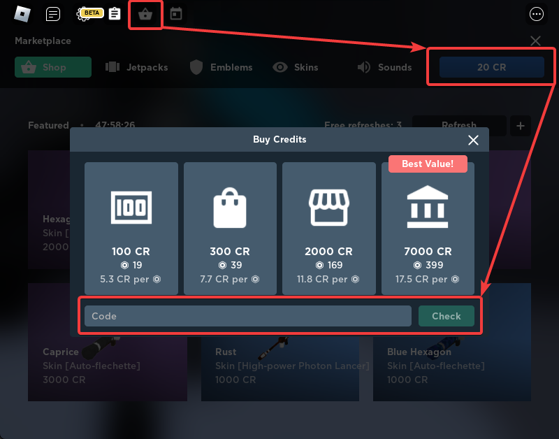 EclipsisGame's tweet photo. Redeem this code for 100 credits to get you started!
To redeem, open the marketplace, click the credits button, and enter this code:

8a9934a4-d84e-4dc8-aa53-a33b3872c6c9 https://t.co/SfCzxdI56c