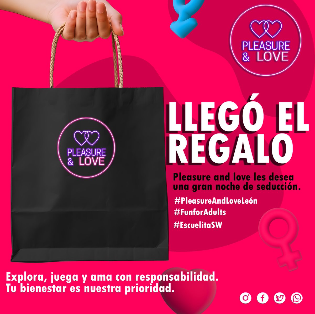 pleasure_leon's tweet image. Las chicas de Pleasure &amp;amp; Love les deseamos una noche llena de diversión y sensualidad con el inigualable anfitrión del mundo sw @Don_Rudy_Gto  💋✨ ¡A disfrutar al máximo!  #EscuelitaSW #FunforAdults #PleasureAndLoveLeón