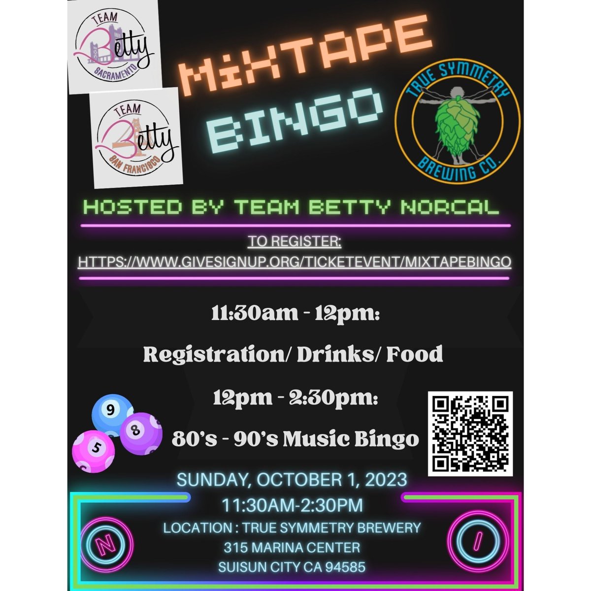 jlvevents's tweet image. Me and @TeamBettySac are fundraising for breast cancer patients! @RememberBetty funds go towards helping them with expenses not covered by insurance. Join us at @truesymmetrybrw for this family-friendly event for a great cause! givesignup.org/ticketevent/mi…