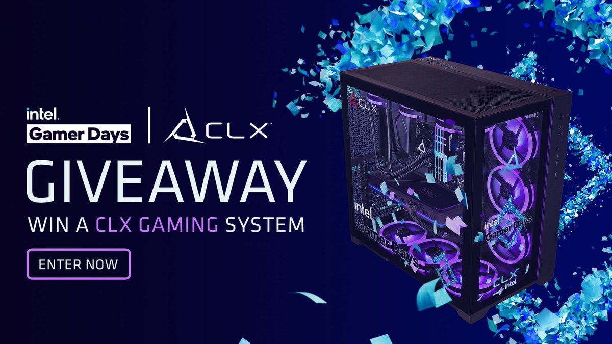 🚨 PC GIVEAWAY 🚨

Just a reminder that our GIVEAWAY with @IntelGaming for Intel Gamer Days is ending soon! Make sure to enter before it ends!

⚪️LIKE 
🔵RETWEET
🟣TAG A FRIEND 

Enter here:
giveaways.joinsurf.com/CLXGaming/igd23

#CLXGaming #evokethegods #IntelGamerDays