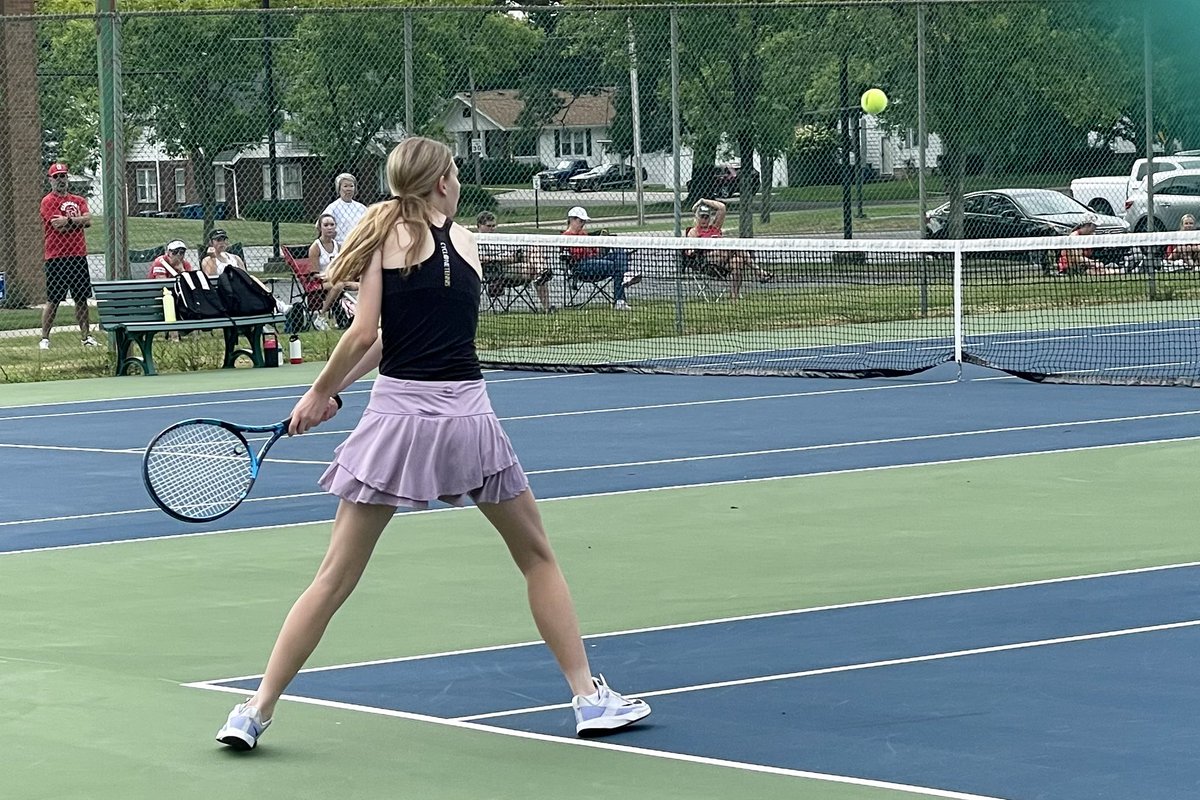 HunterHill2027's tweet photo. Just finished up my first week of Freshman year tennis. Iโm having a great time and learning a lot! #gocycs https://t.co/P4DvAftApb