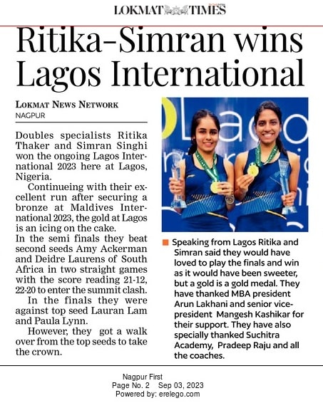 epaper.lokmat.com/lokmattimes/su… @Rahulmthaker @lakhaniarun1 @BAI_Media #badminton @LokmatTimes_ngp