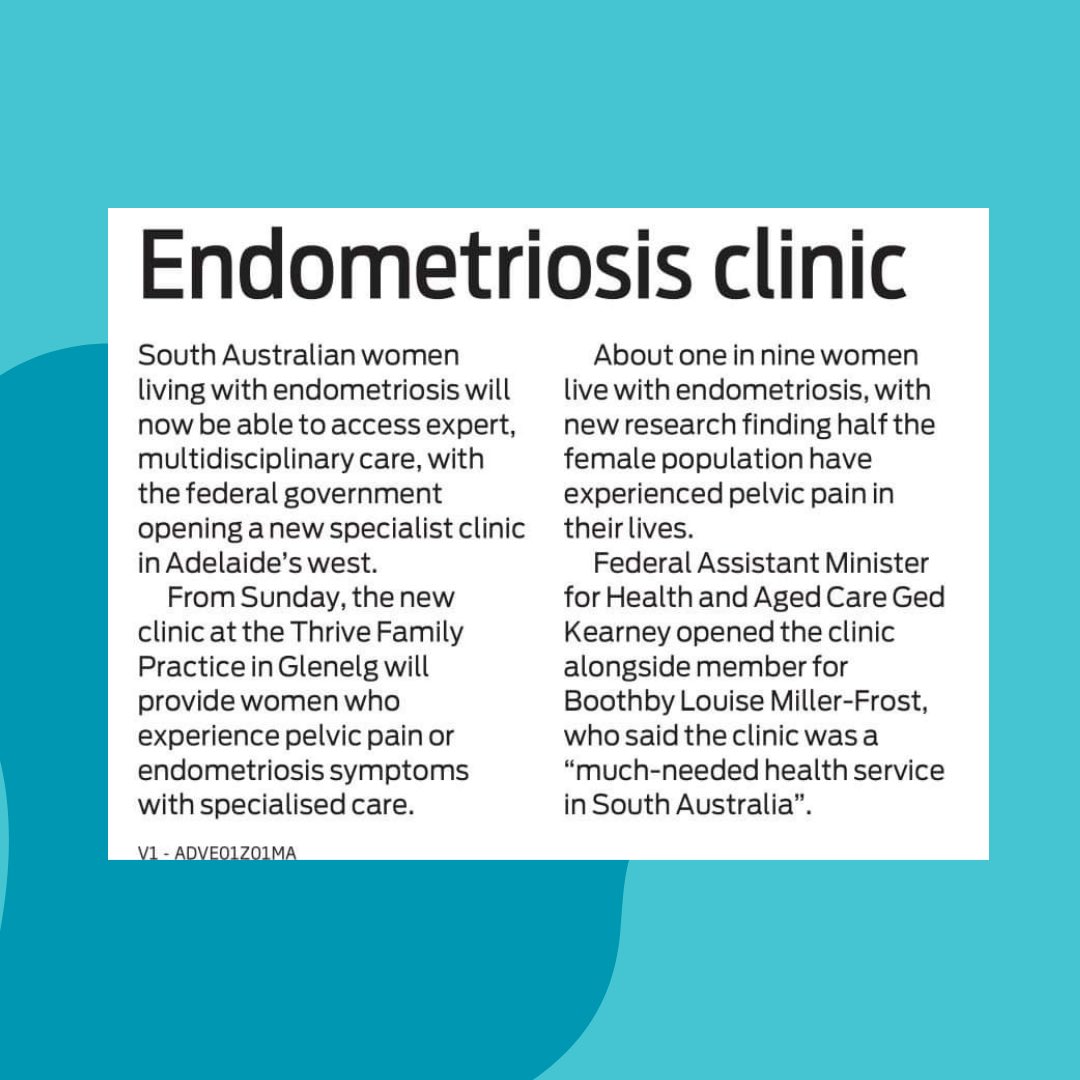 Fantastic news for people with endometriosis living in Adelaide today with funding being announced for another endometriosis centre in Glenelg