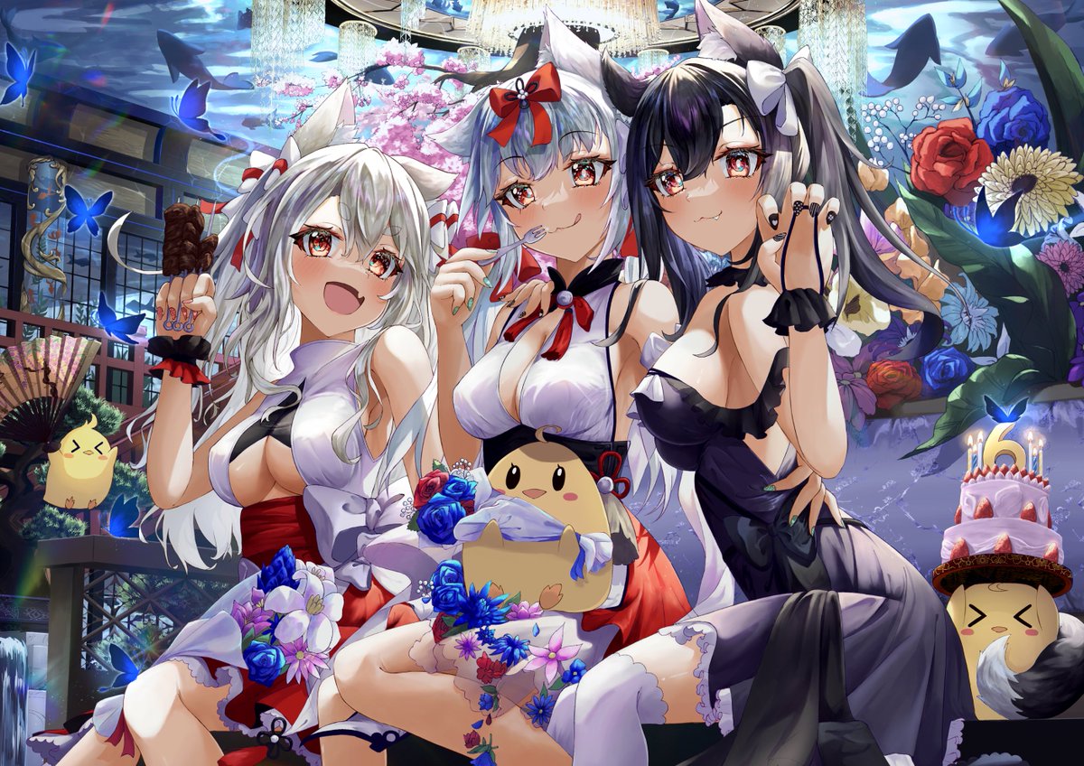 kg_werewolf's tweet photo. アズールレーン6周年おめでとうございます！🎉
夕立と雪風、時雨の３人でお祝いします🐺✨

#アズレン6周年アート #アズールレーン 
@azurlane_staff https://t.co/cH0xQI7SEO