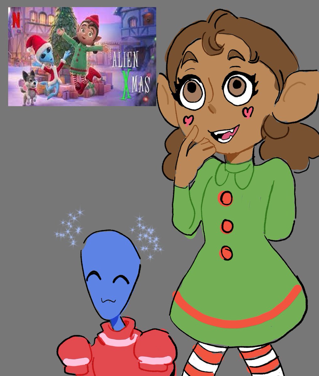 nanoflarr's tweet photo. Otra para para mi chaneka elfa :3 #sketch #krita #AlienXmas https://t.co/xBhvCaQAFK