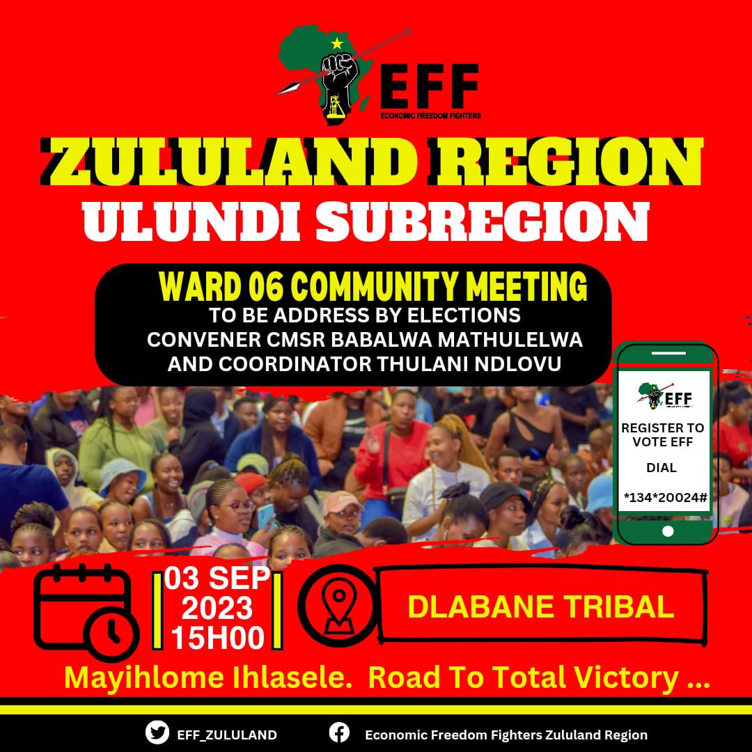 Today we are Also meeting with Induna and his Community to address the challenges of Network and Provide permanent solutions with My Coordinator Thulani Ndlovu @zululand_eff @EFFKZN #Mayihlome #RegisterToVoteEFF by Dialling *134*20024#