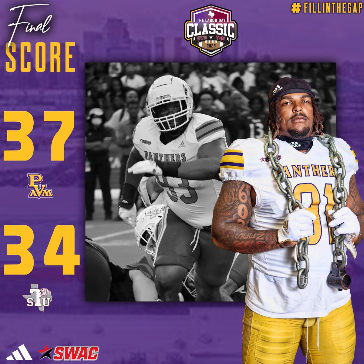 pvamufb_'s tweet photo. What a Game Panther Nation! Overtime Final from Houston‼️

#FilInTheGap | #PVAMUFootball https://t.co/2pJBCnxbPf