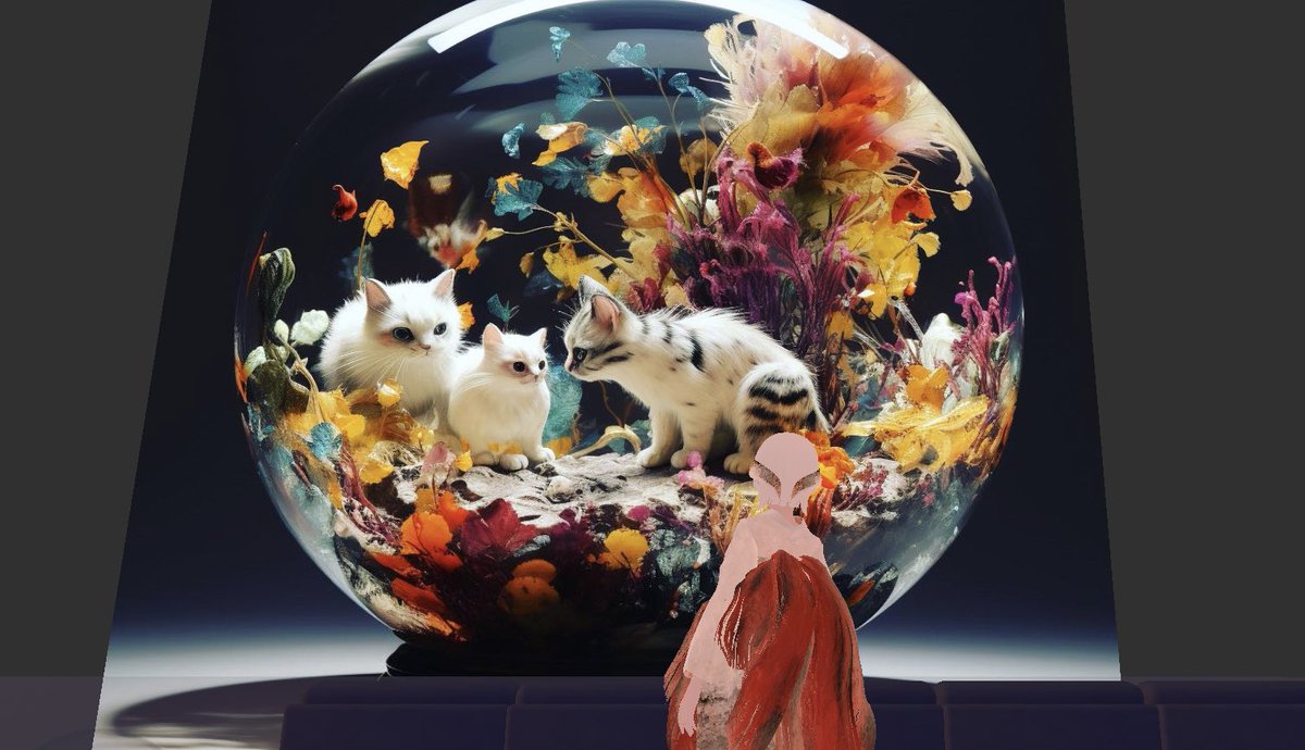 shima_enagasan's tweet photo. #こども食堂ひみつ基地 #cluster #AIアート展 #AAA_chan #AIアクアリウムにゃーむす #HIMITSUKICHIMUSEUM #子ども食堂ひみつ基地
🐈ふわふわの質感が可愛らしい。
金魚がモチーフの和装と合いますね。
14:00〜は作家さんも来られるそうです
https://t.co/b8EgBPipGm https://t.co/9dVdJqOmzy