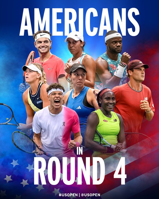 Image showing the 8 remaining Americans in Round 4 of the US Open. 
