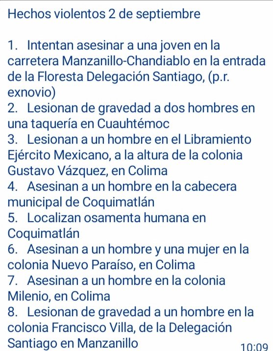 ColimaAlMonento's tweet photo. Así las cosas en nuestra colima donde parece que no existen las autoridades ni aunque traigan a mil elementos como lo dice la Gobernadora que los índices delictivos van a la baja. https://t.co/elQprcb5al