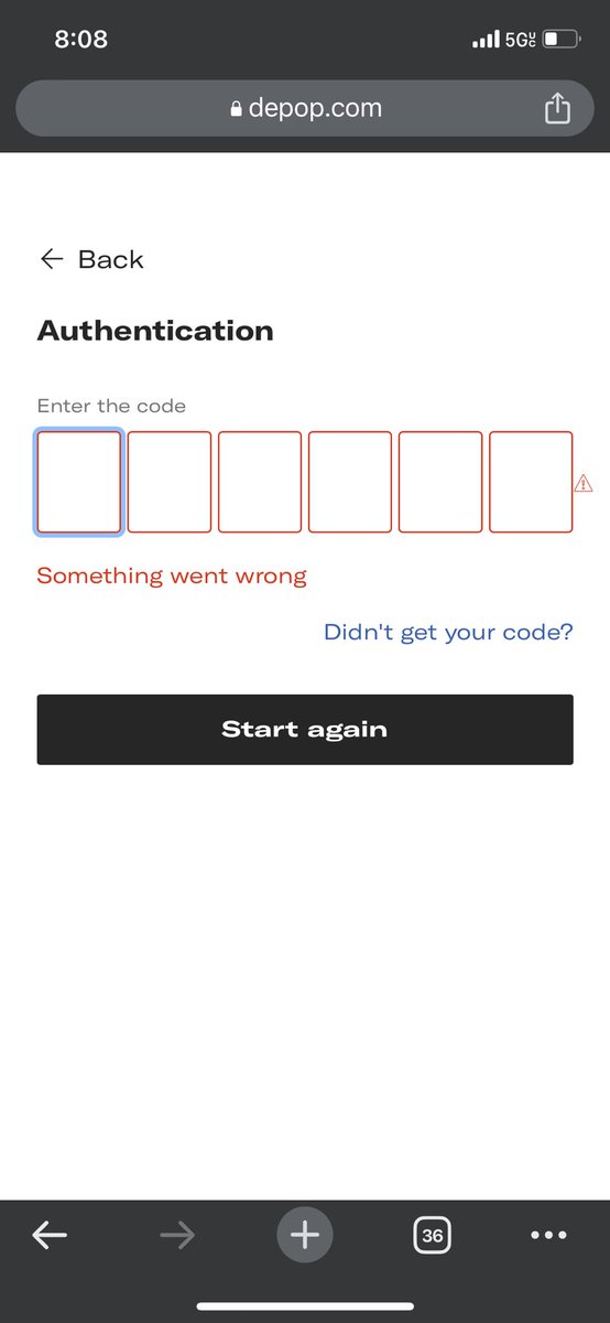 champlooster's tweet photo. @askdepop I was logged out of my account on the web browser on my laptop. Whenever I try to log back in it asks for my 2FA text code but already has the "Something went wrong" error before anything happens. I tried resetting my password and now I can't log into my phone app. https://t.co/LEZcoKTqxD