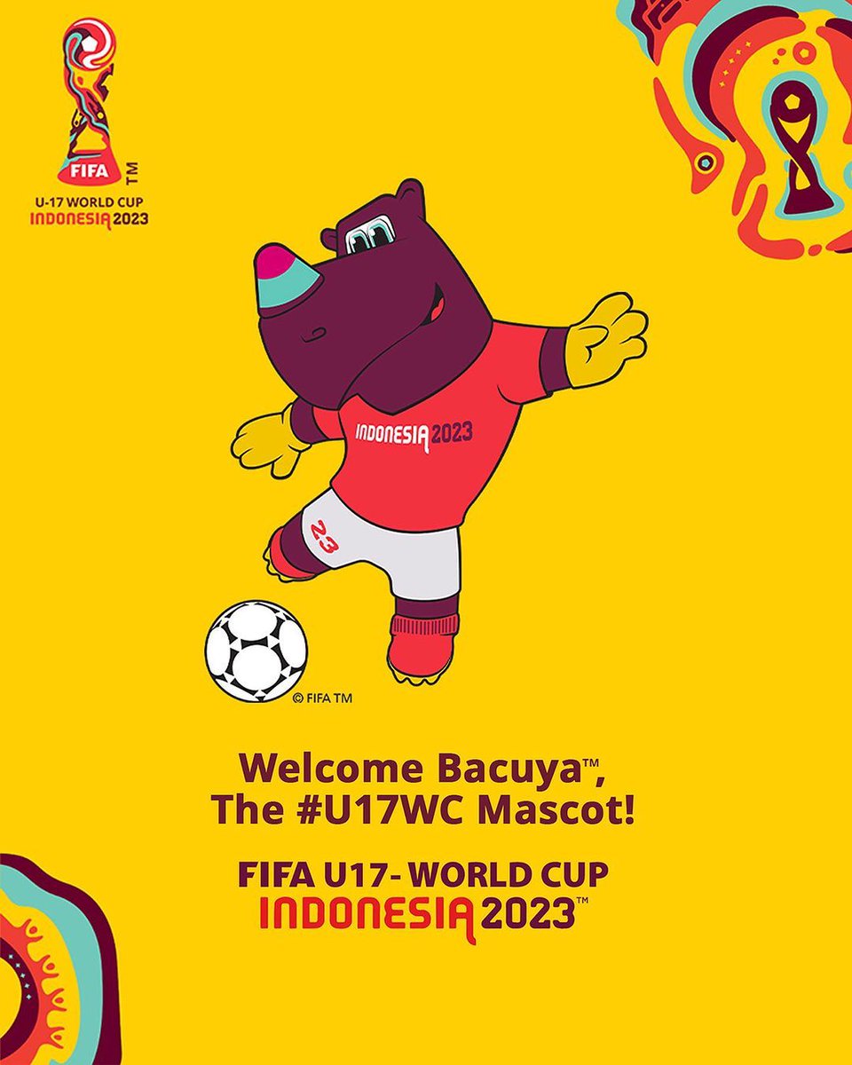 Maskot resmi dari FIFA untuk Piala Dunia U 17 di Indonesia.

Namanya Bacuya❤️
Badak Jawa Muda yang Pemalu dan Pendiam
Tapi punya rasa ingin tahu yang Tinggi.🔥

<a href="/erickthohir/">Erick Thohir</a> 
#GueBarengErickThohir