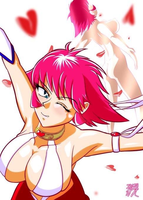 愛のため、乙女は変わる……ハニーフラッシュ! 
キューティーハニーFから、くーさん(@kuu_oekaku)のミスティーハニーと合わせてハイパーハニー描きました～ 