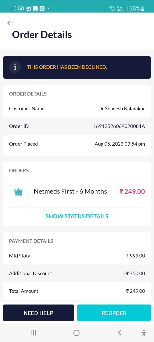 drshaileshk's tweet photo. @NetMeds I have been charged twice for the membership. Refund one order amount. Kindly check all communication before replying. https://t.co/8hip1B8ffi