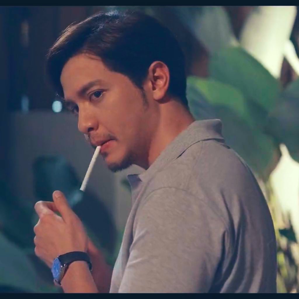 It's my first time to see @aldenrichards02 in a character where he needs to  smoke! Personally, I don't like smoking. But dayem, he looks so manly in  this scene. Boy-next-door no more! #