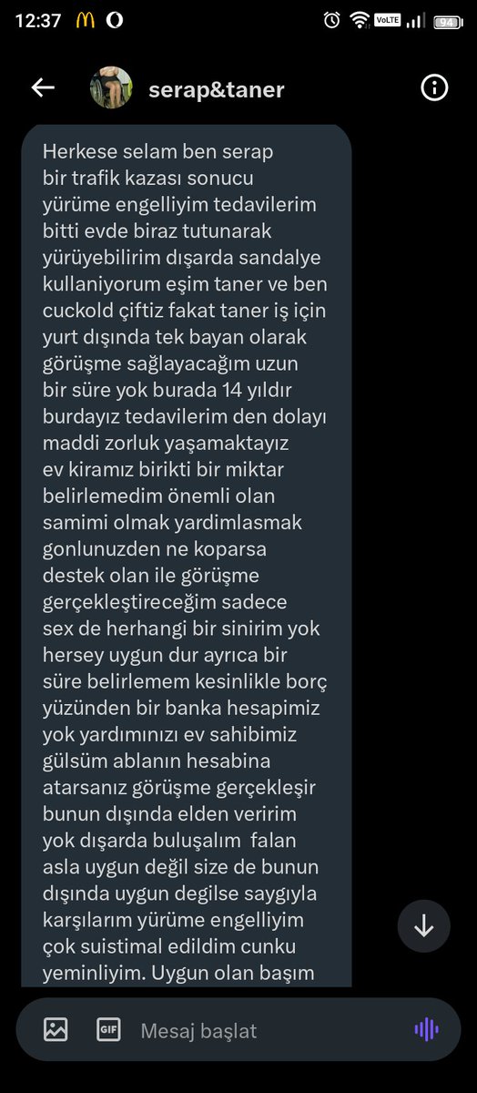 Böyle insanlara itimat etmeyin dilencilik bunların yaptı #escotr bile bir adıvar bunun gibilerin adı ile yok kınıyorum böyle insanları duygu sömürü yapıp insanların duygularıyla oynayarak para kazanmanın derdine düşmüş herkese aynı mesajı atıyor 😡😡 #evligizli #evliçiftler  #aşk