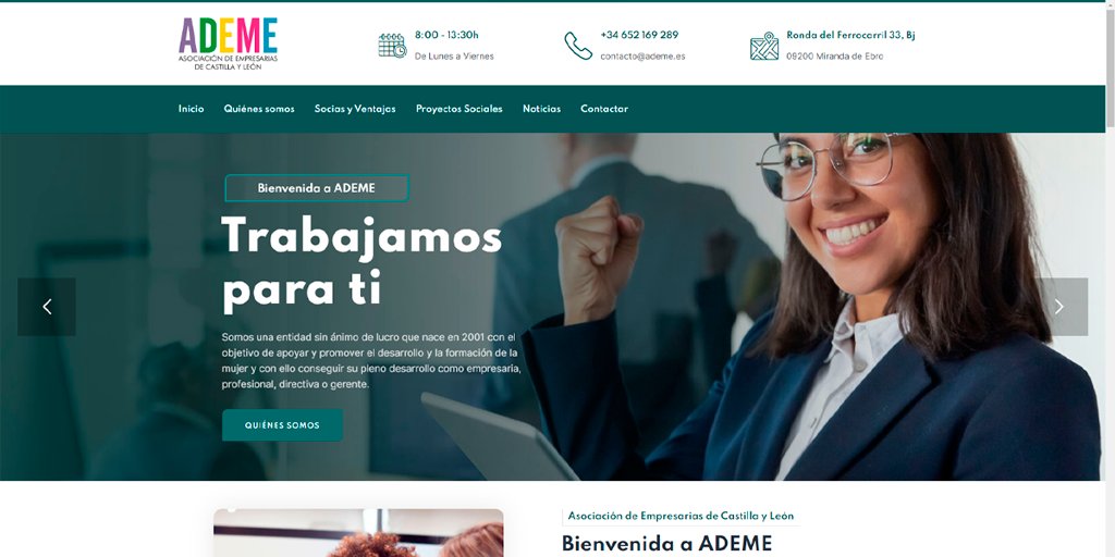 🎉 ¡El nuevo sitio de ADEME está en línea! Apoyando y formando a mujeres emprendedoras en Castilla y León. ¡Juntas avanzamos más! 🚀 ademe.net #EmpoderarMujeres