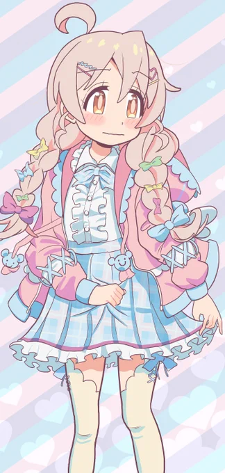 ゆめかわコス着てみたら最初は結構恥ずかしかったまひろちゃんです #おにまいお絵描き 