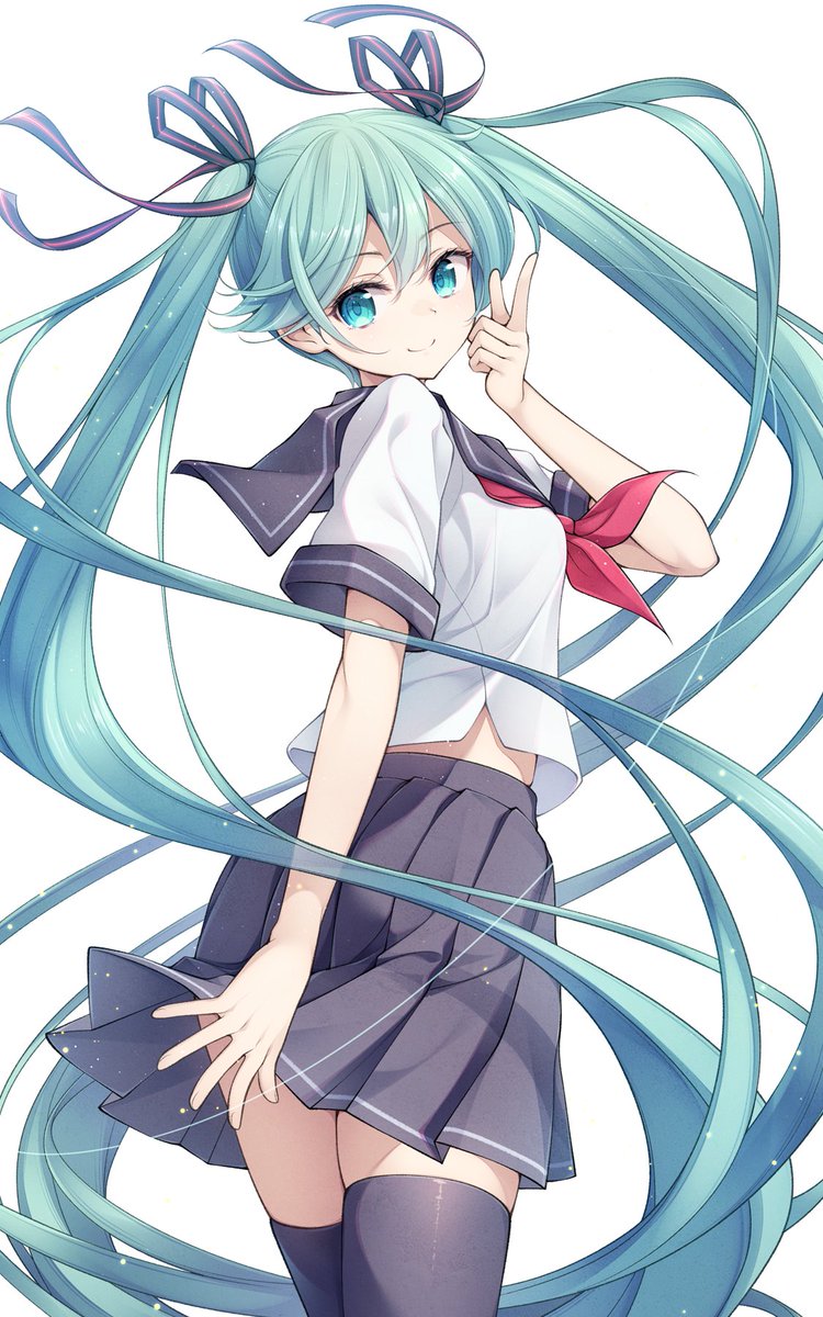 初音ミク 「大遅刻しました描きたてほやほやですミクさんおめでとうありがとう!!#初音ミク誕生」|松うにのイラスト