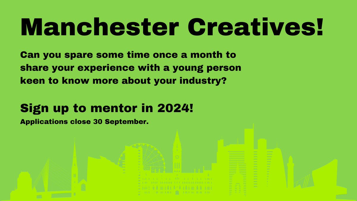 We've had a great response to our MENTOR RECRUITMENT callout, but we're still l👀king for 53 volunteers in Manchester to sign up. If you or someone you know works in the arts or humanities in the area, we'd ❤️ to hear from you! Apply by Sat 30 Sep 👉 bit.ly/3qpgXdC