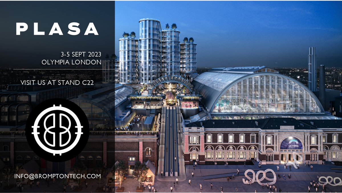 BromptonTech's tweet photo. We’re at @plasashow today on the @PSCo_ stand. Come see Brompton in action and talk to our team about what’s new and forthcoming in LED processing.
#bromptonprocessing #PLASAshow #liveevents #audiovisual #LED https://t.co/q731U3byic