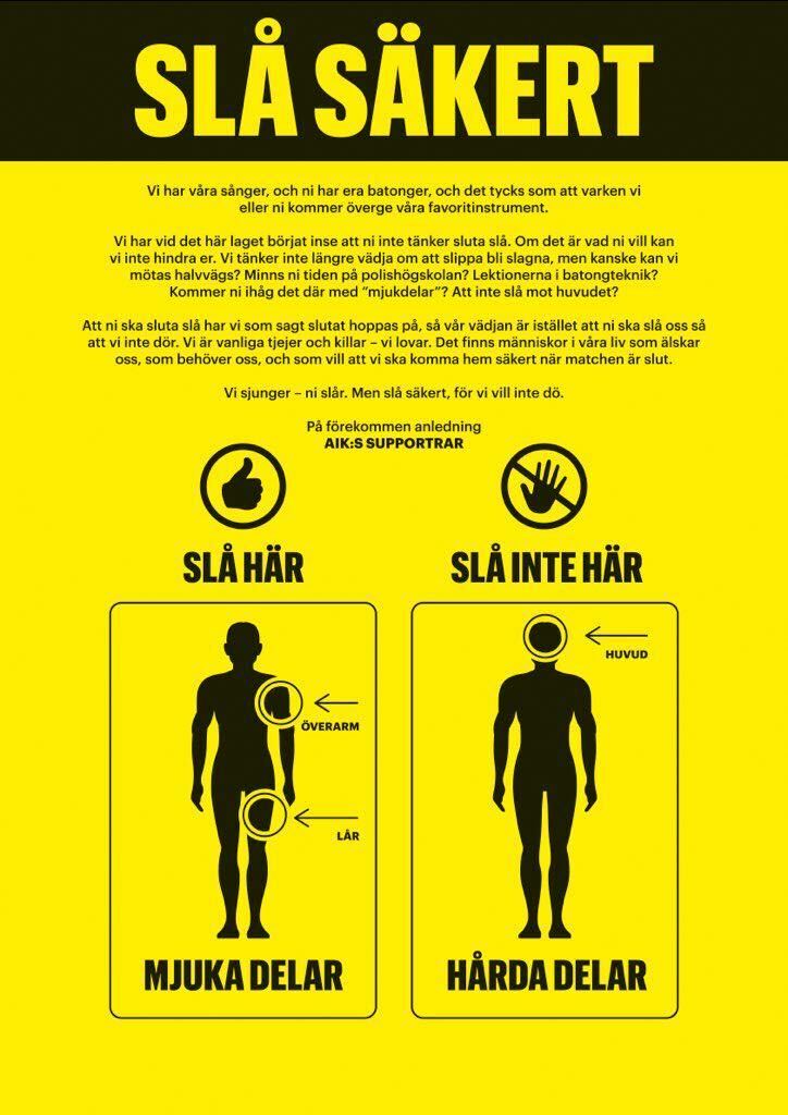 AllmanSupport's tweet image. Hej @YB_Sodermalm och @polisen_sthlm !

Kan ni dela med er av den här bilden till era kollegor så att alla kommer hem helskinnade till sina familjer efter dagens match? Vore jättesnällt! ❤️