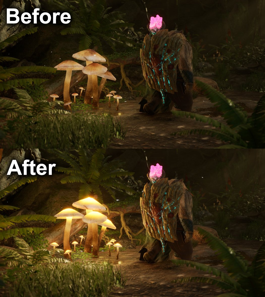 tbxgames's tweet photo. In preparation for @PAXAus, the guiding mushrooms of Eridal have gone through a very literal 'glow-up'! 

#gamedev #HollowHero #UE5 https://t.co/4hFruPd9dz