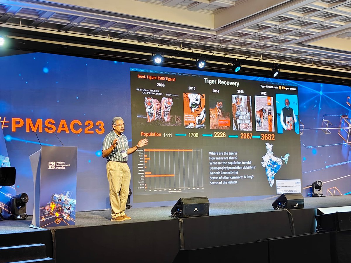 pmichennai's tweet photo. Technology &amp; AI in wildlife science and conservation by Dr. Yadvendradev V. Jhala, Field Biologist &amp; Conservationist.

#sustainability #biodiversity #technology #PMISA #PMSAC23 #PMIChennai #PMOT #Nammachennai #AdityaL1Launch https://t.co/gFrIZRyJAg