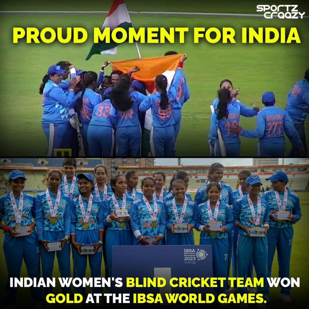 📢📢📢
Congratulations 🎉🎉 to the Indian women's blind cricket team for winning the Gold Medal at #IBSAWorldGames2023.🇮🇳🇮🇳

#INDvsAUS #BlindCricket #Womens #Cricket #IBSAWorldGames #ibsaworldgamesbirmingham2023
#birmingham2023 #blindwomencricket #womenscricketteam #womenscricket