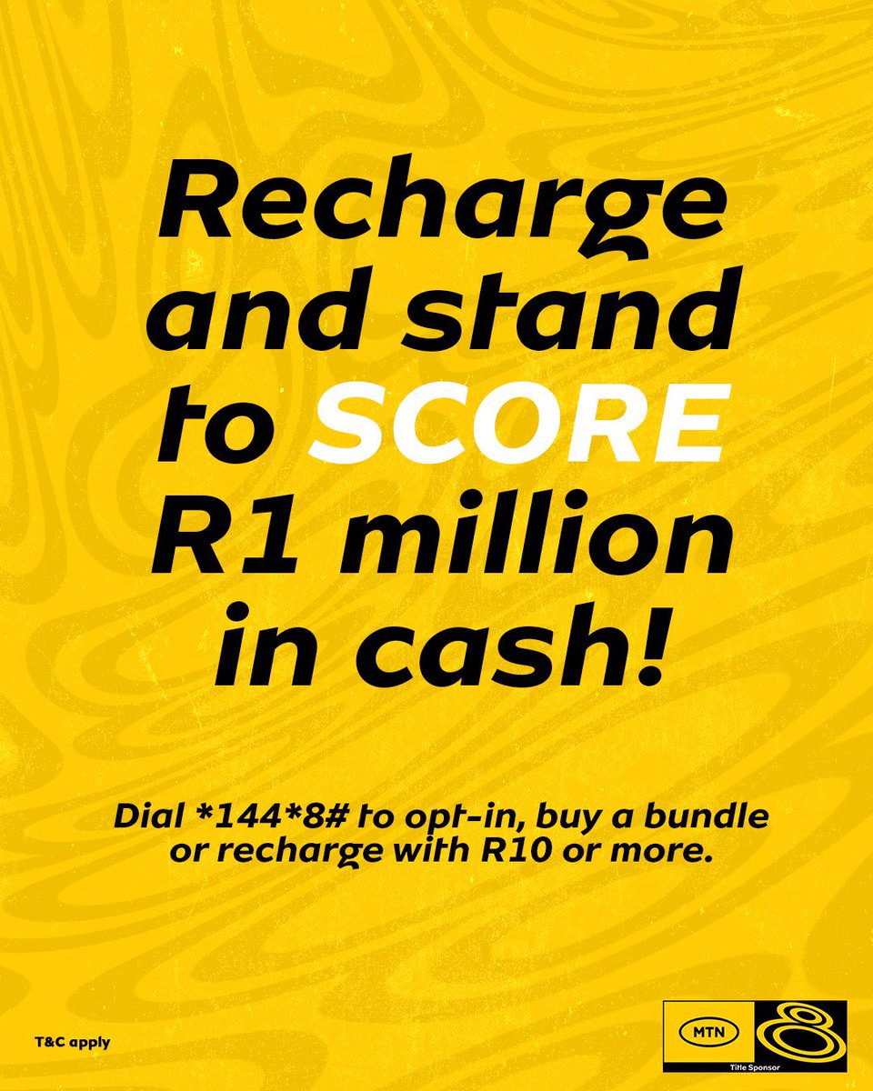 Imagine winning a R1 Million cash prize for being the last fan standing! 😳

It’s Wafa Wafa… The winner takes all!

All you got to do is dial *144*8# to opt-in then buy a bundle or recharge with R10 or more and stand to walk away with R1 Million! Unbelievable! 

#MTN8 #WafaWafa