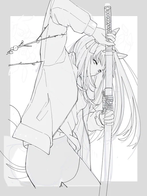 一応の線画できた🍑 