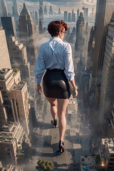"In a moment of tense quietude, the Ghostbusters look out over the New York City skyline, their eyes<a href="/tag/giantess"class="tags"><span>#giantess</span></a><a href="/tag/sizetwitter"class="tags"><span>#sizetwitter</span></a><a href="/tag/aigiantess"class="tags"><span>#aigiantess</span></a>