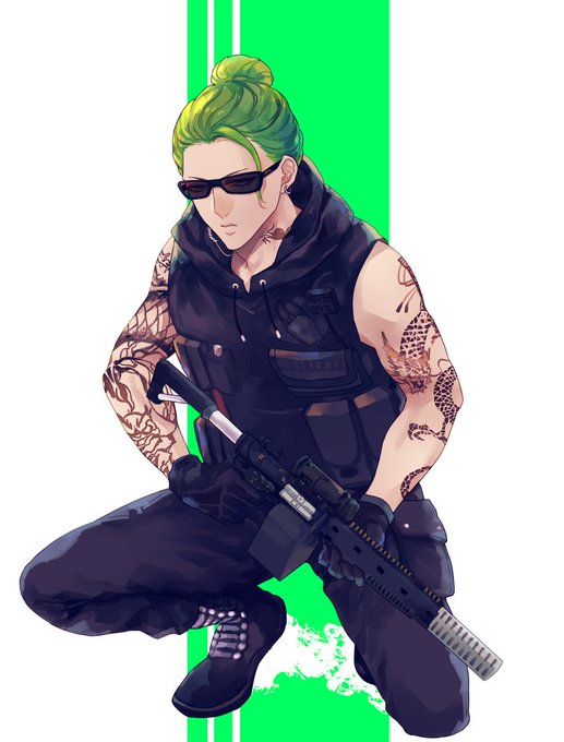 「assault rifle male focus」 illustration images(Latest)