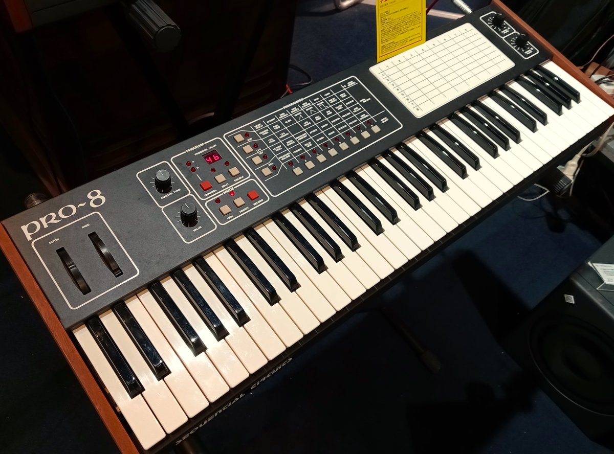1484shibuya's tweet image. 【中古】Sequential Circuits Pro-8 入荷! 8ボイス、マルチティンバー対応のアナログポリフォニックシンセ。マトリクス表からパラメータを選んで音作りをする独特なスタイル! 往年のSCIアナログサウンドを是非イシバシ楽器渋谷店で体感してください♪ #SequentialCircuits #Pro8 #synthesizer