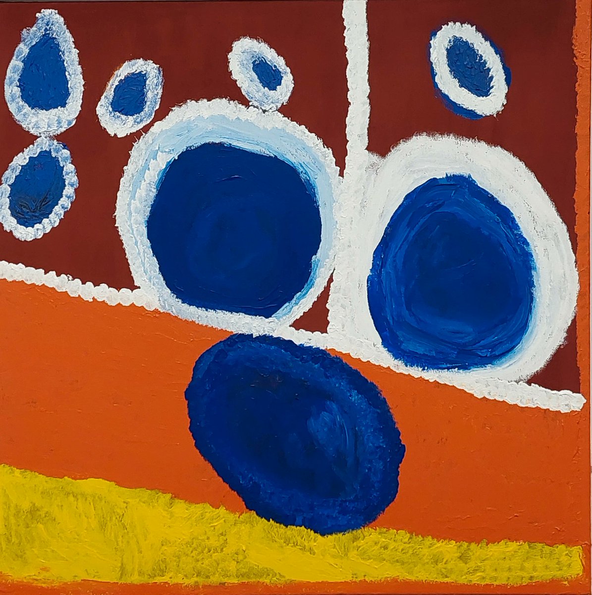 Today we spotlight the ‘Remote Artist Award’, an art prize in the 2023 QRAA with a $15,000 total prize pool. Netta Loogatha, whose artwork is featured in this post, was the 2021 winner of this award with her work ‘My Country’ made from acrylic on Belgian linen.