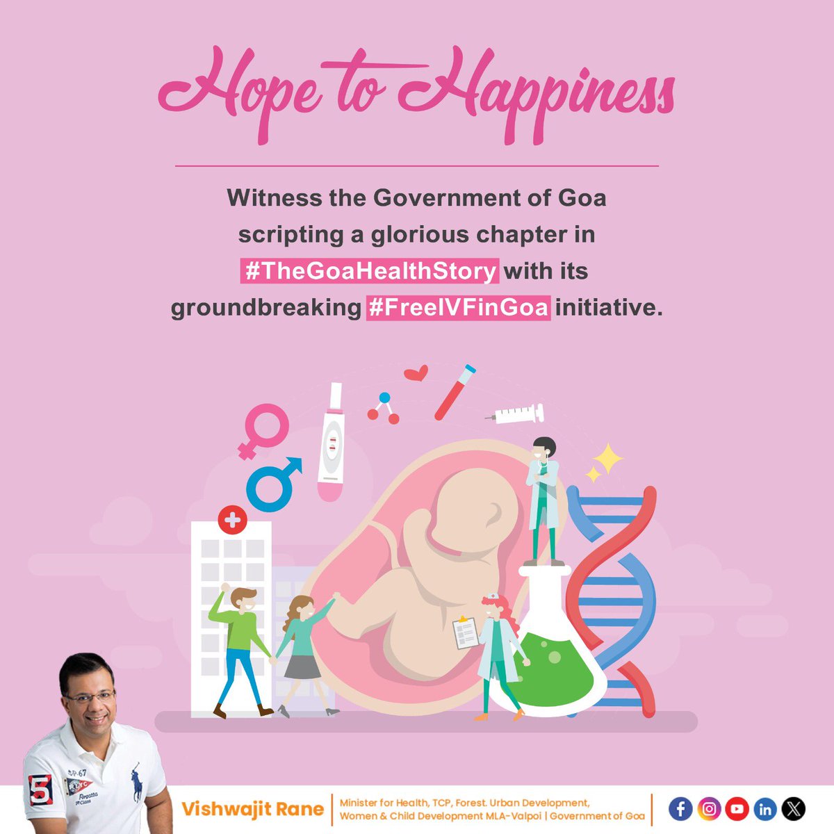 visrane's tweet photo. Witness the @GovtofGoa scripting a glorious chapter in #TheGoaHealthStory with its groundbreaking #FreeIVFinGoa initiative.  The Goan air is cracking with the joy of hopeful couples all set to welcome their bundles of joy after years of despair. https://t.co/0PIuCqINxs