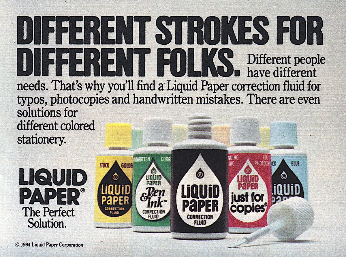 RetroNewsNow on X: 1984 Retro Ad: — Liquid Paper   / X