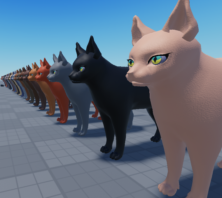 JUMPHISTUDIOS's tweet photo. The cat army has started! 32 colors in total for customization
#RobloxDev https://t.co/RN6FlY5Soz